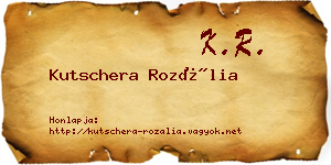 Kutschera Rozália névjegykártya